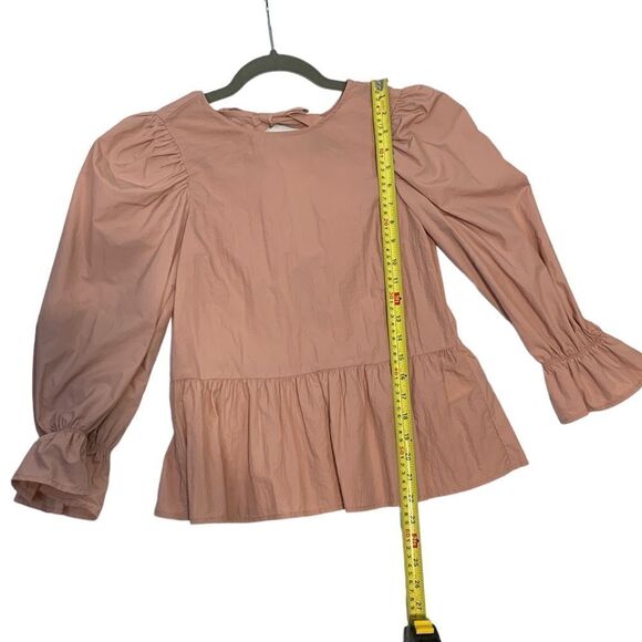 H&M Divided Pink Ruffled Tie Back Top - Picture 7 of 10